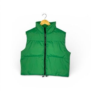 Source Unknown Bright Green Cropped Vest